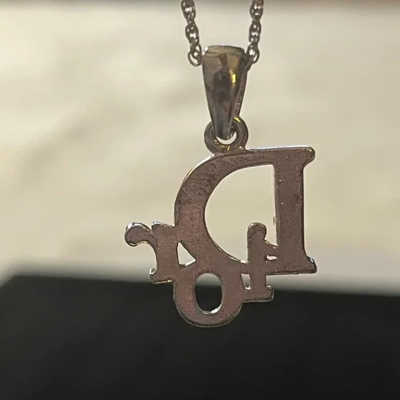 Dior Silver Pendant Necklace .925 Italy Sterling Silver Chain w/Extender - Picture 14 of 17